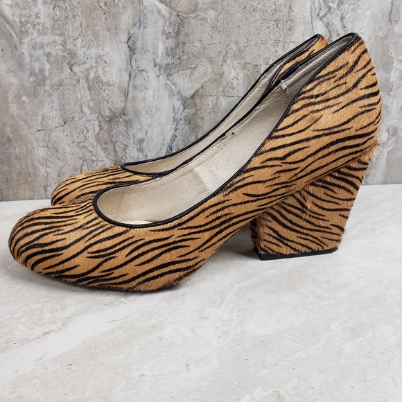 Mi Piaci Tiger Calf Hair Fur Animal Print Heels 41 - Picture 5 of 15
